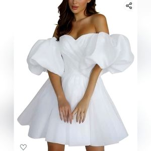 White Organza Occasion Dress